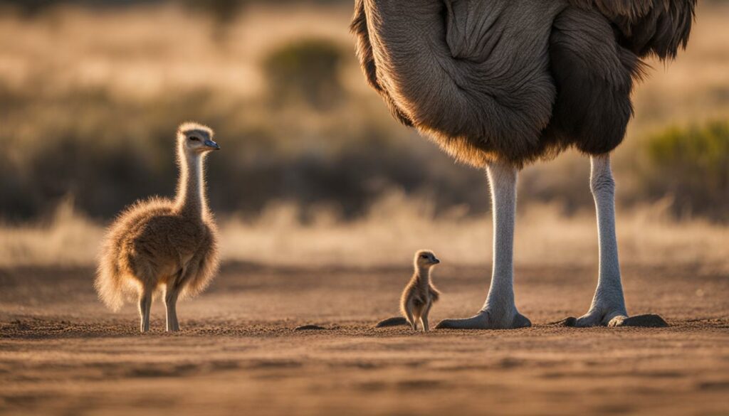 Ostrich and Kangaroo size difference