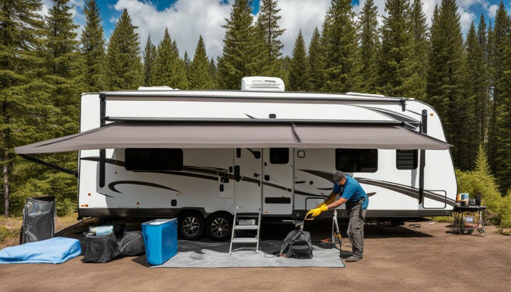 Removing stains from an RV awning