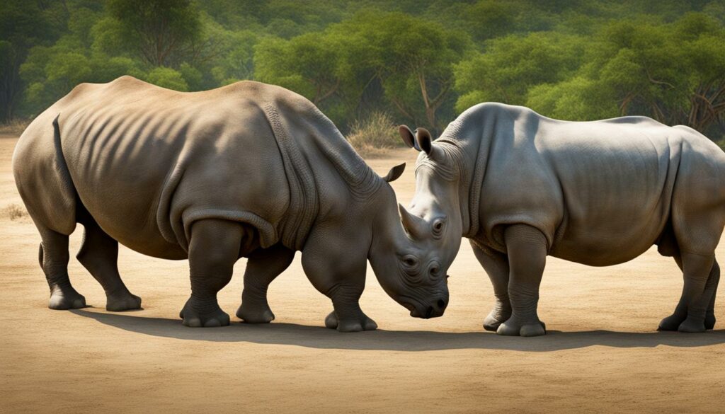 Rhino and Hippo Size Comparison Chart