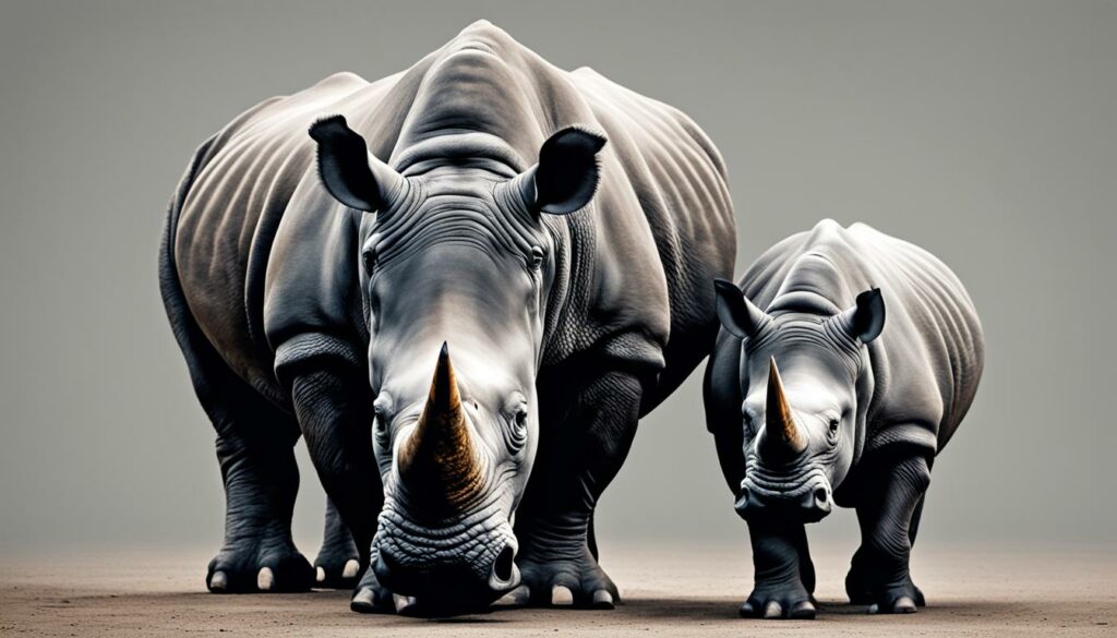 Rhino and Hippo size comparison chart