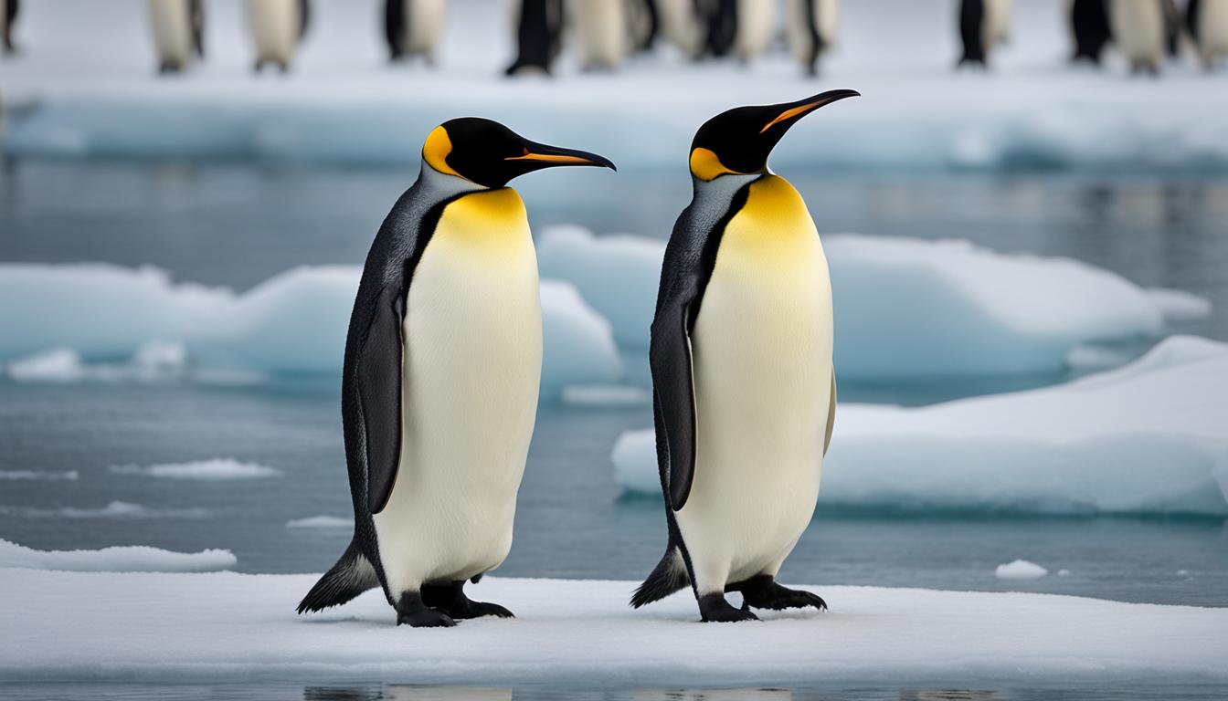 Size contrast between Emperor Penguin and King Penguin