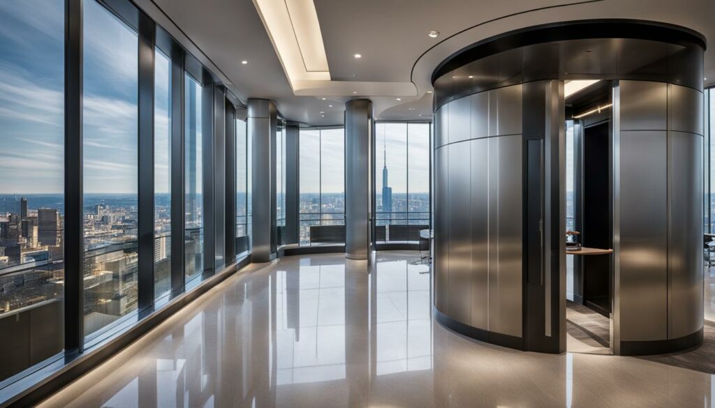 elevator in office building