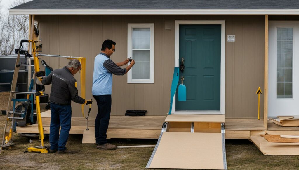 measuring a mobile home door