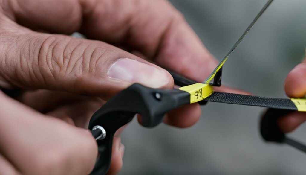 measuring a recurve bow string length