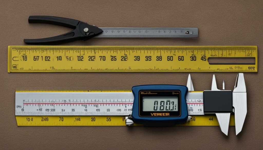 measuring tape and Vernier caliper