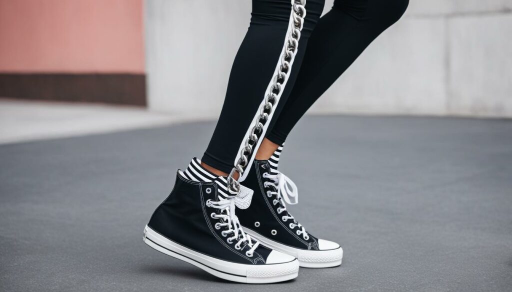 dressing up high top converse and leggings