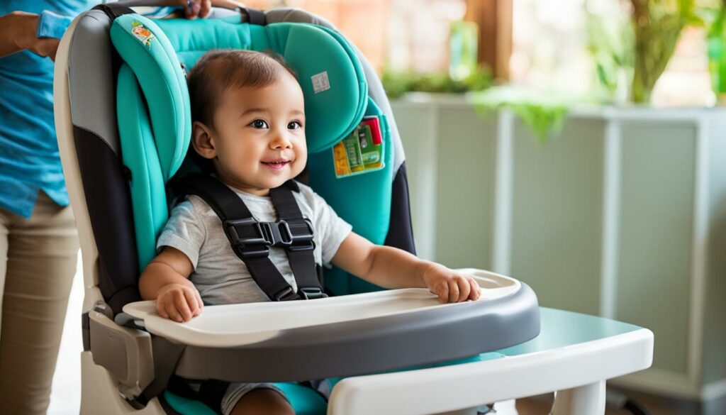 securing car seat on high chair